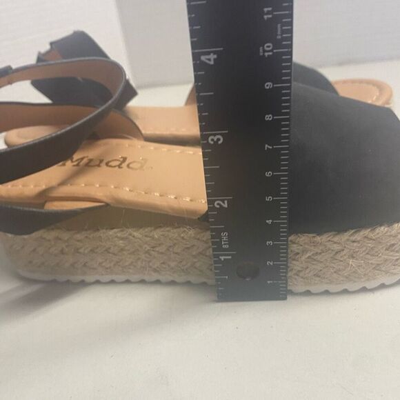 MUDD Women’s Espadrille Sandals Black Sz 6 Ankle Strap Buckle Open Toe New No Bx - Picture 3 of 9